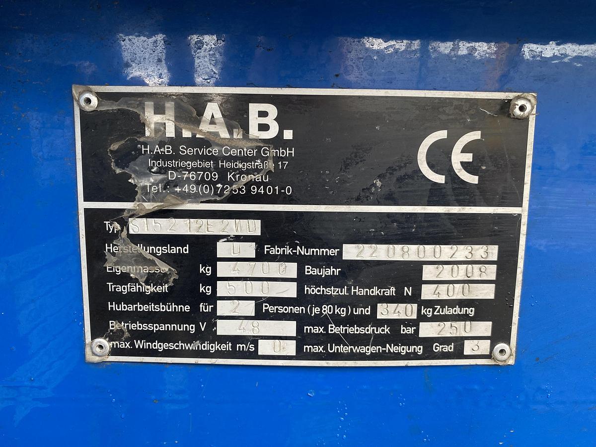 Gebruikt 2008 HAB S152 12E 2WD, schaar hoogwerker, 15,2 meter