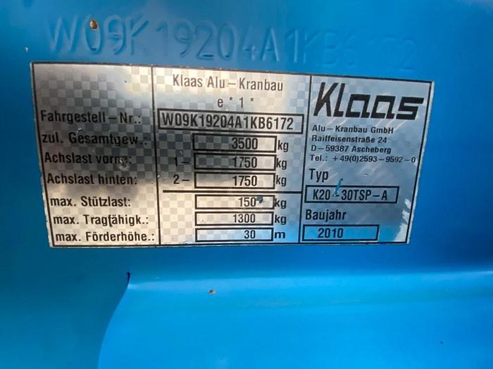 Gebruikt Klaas K20-30 TS Premium, Dakdekker bouwkraan