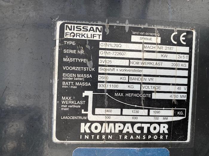 Gebruikt Nissan G1N1L20Q, Heftruck, 2ton, Elektro