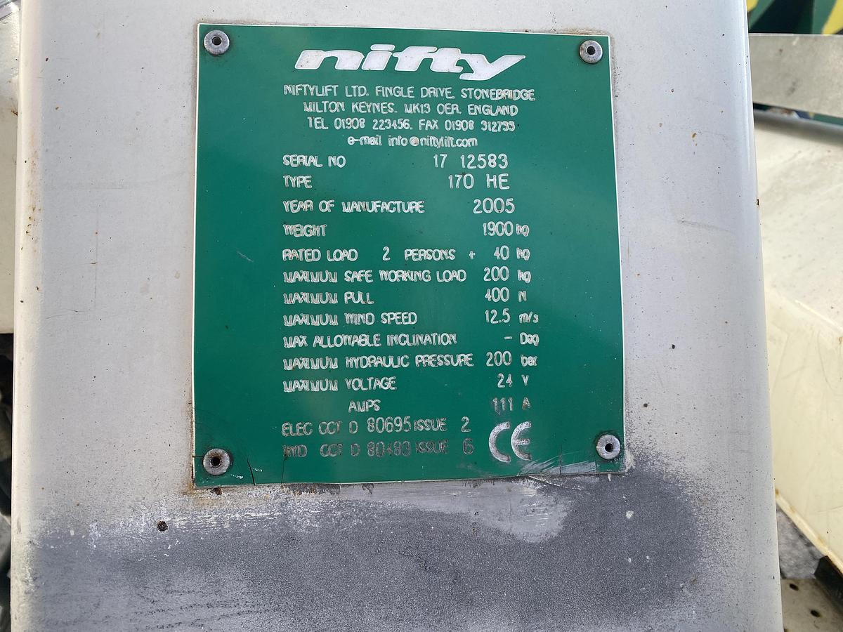 Gebruikt 2005 Niftylift 170 HE, Aanhanger hoogwerker, 17 meter