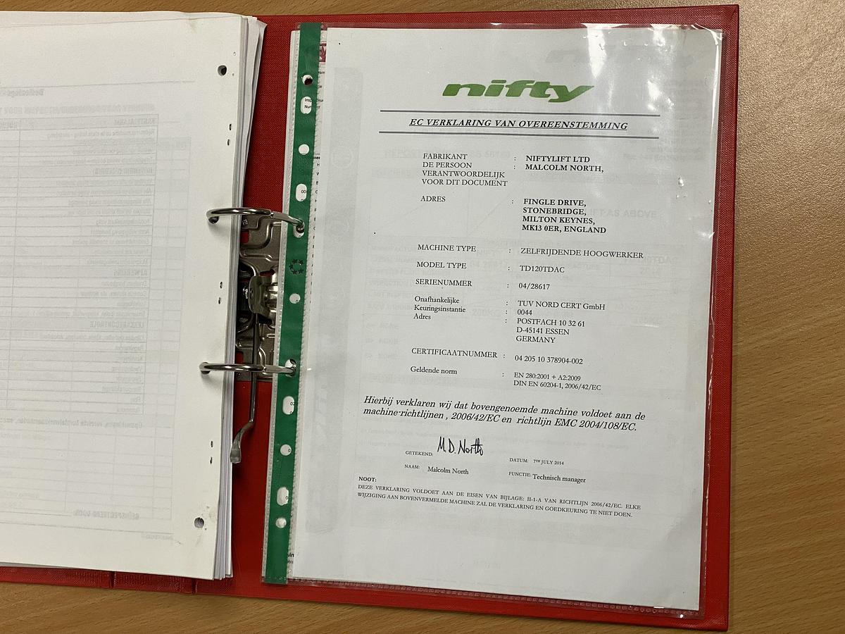 Gebruikt 2014 Niftylift TD120 TDAC, Spin hoogwerker, 12 meter