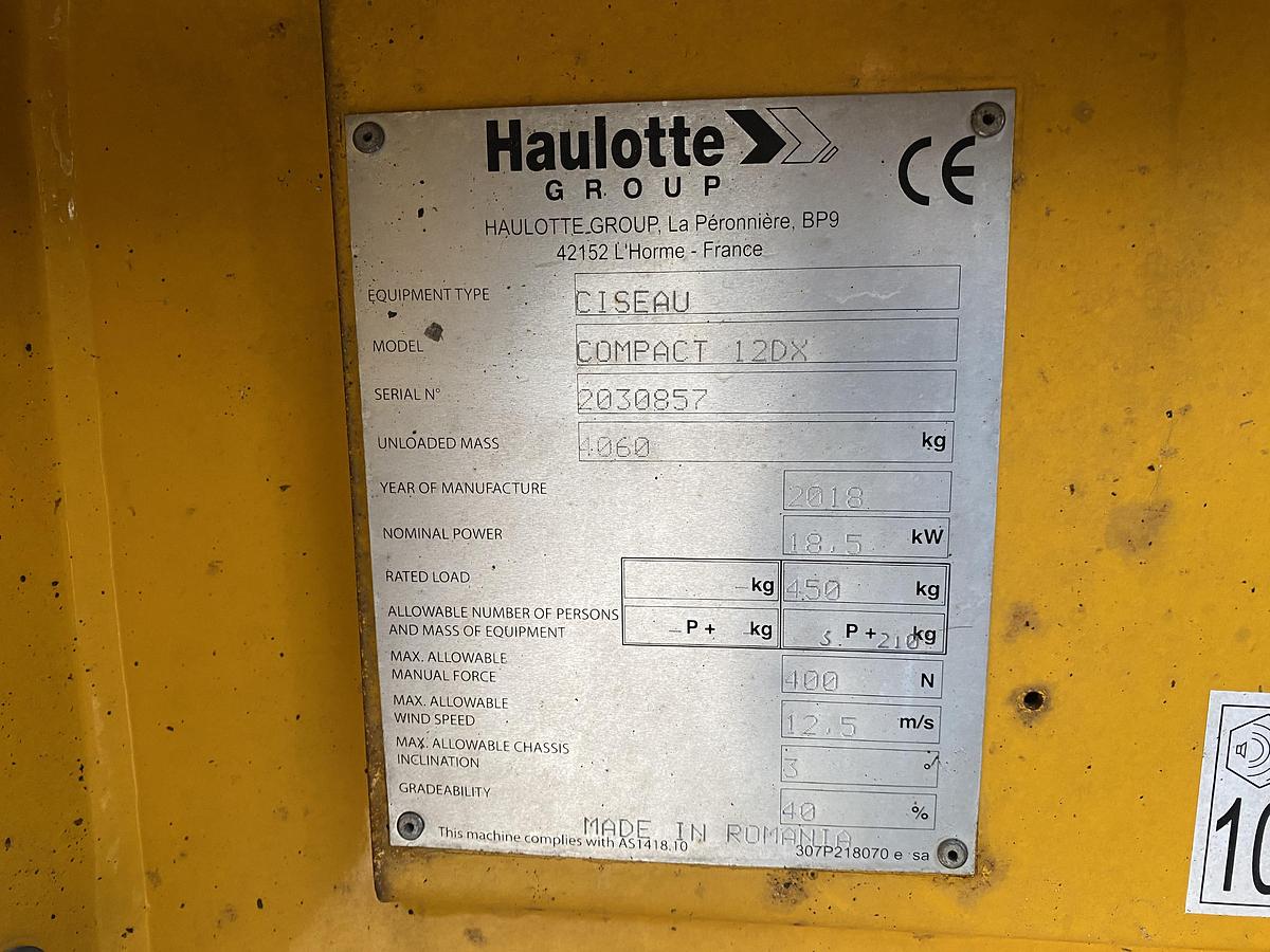 Gebruikt Haulotte Compact 12DX, Schaar hoogwerker, 4X4 Diesel