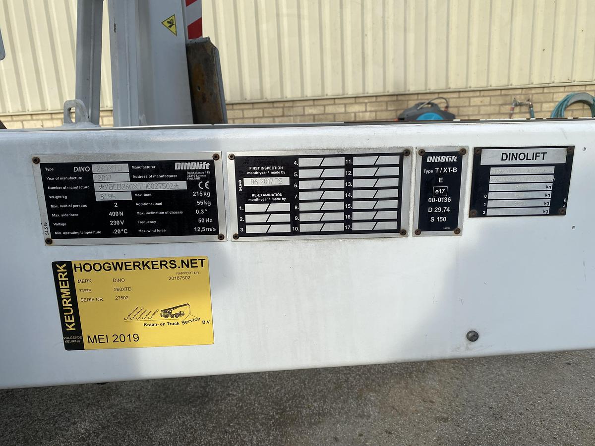 Gebruikt 2017 Dino 260 XTD, aanhanger hoogwerker, 26 meter