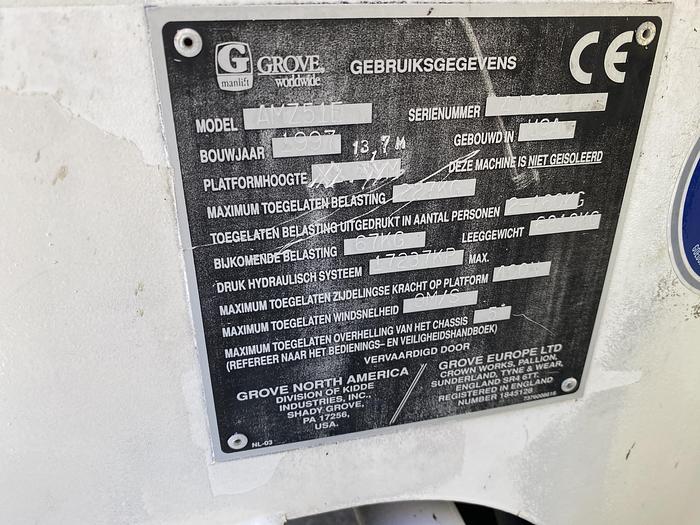 Gebruikt 1997 Grove AMZ51E Hoogwerker, 15,5 meter, Hybrid