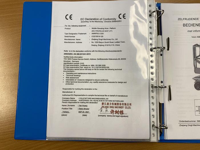 Gebruikt 2021 Dingli AMWP 9.5-1200