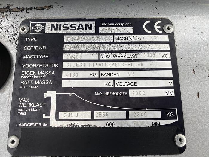 Gebruikt 2010 Nissan Heftruck, 3 ton