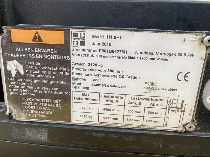Gebruikt 2010 Hyster H1.8FT, Heftruck, LPG