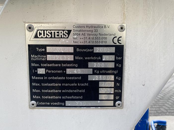 Gebruikt 2003 Custers R17EHS, Aanhangwagen hoogwerker, 17 meter