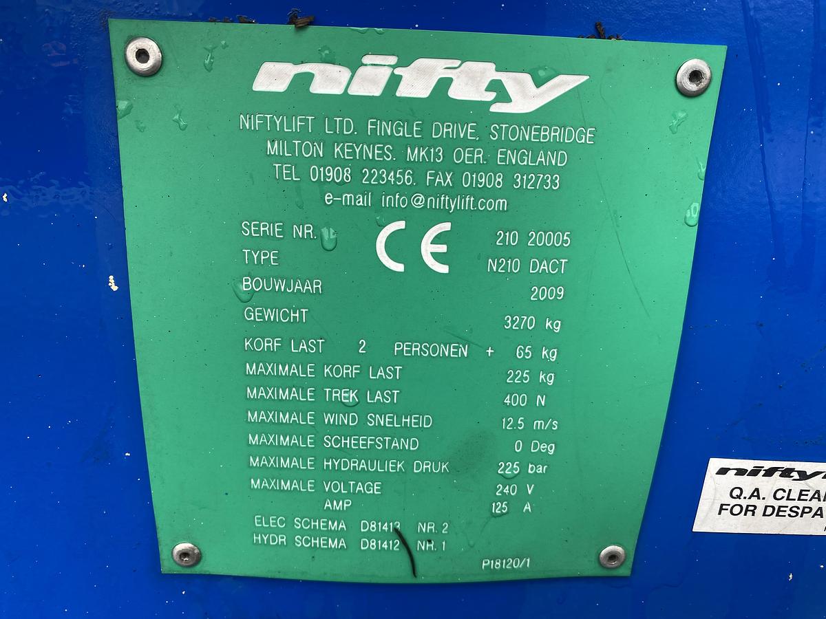 Gebruikt 2009 Niftylift N210 DACT, Aanhanger hoogwerker, 21 meter