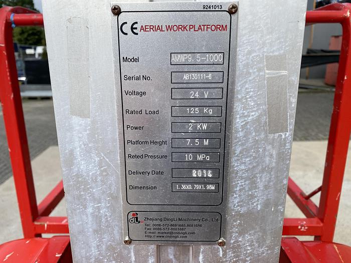 Gebruikt 2014 Dingli AMWP 9.5-1000, Hoogwerker