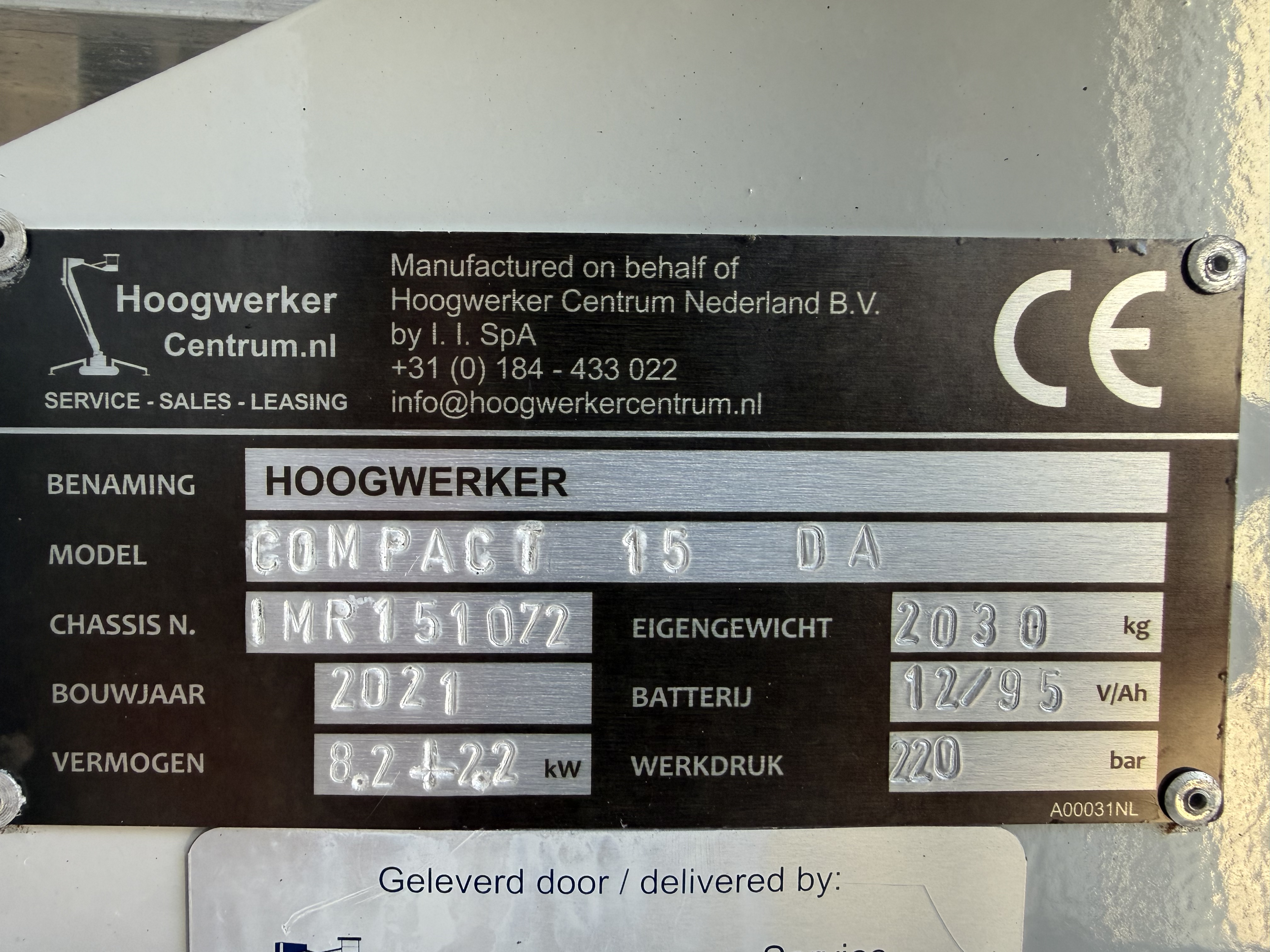Gebruikt 2021 Compact 15 DA, Spin hoogwerker, 15 meter