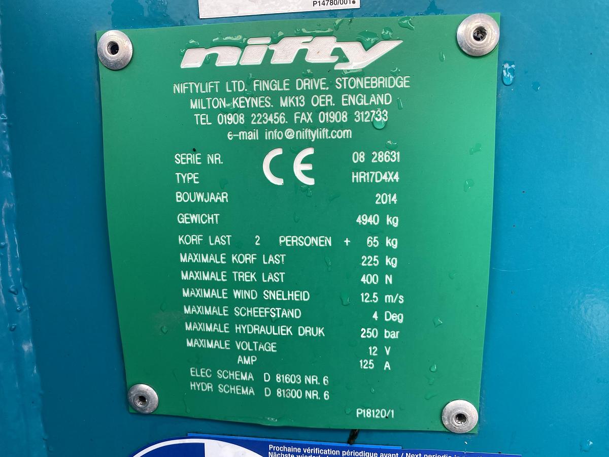 Gebruikt 2014 Niftylift HR17D 4x4, Hoogwerker