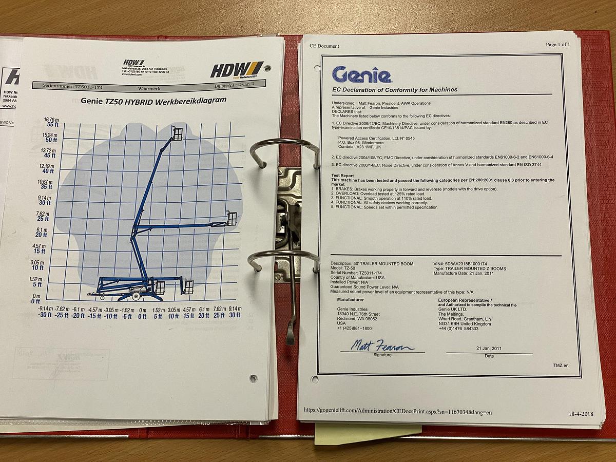 Gebruikt 2011 Genie TZ50, Aanhangwagen hoogwerker, 17 meter