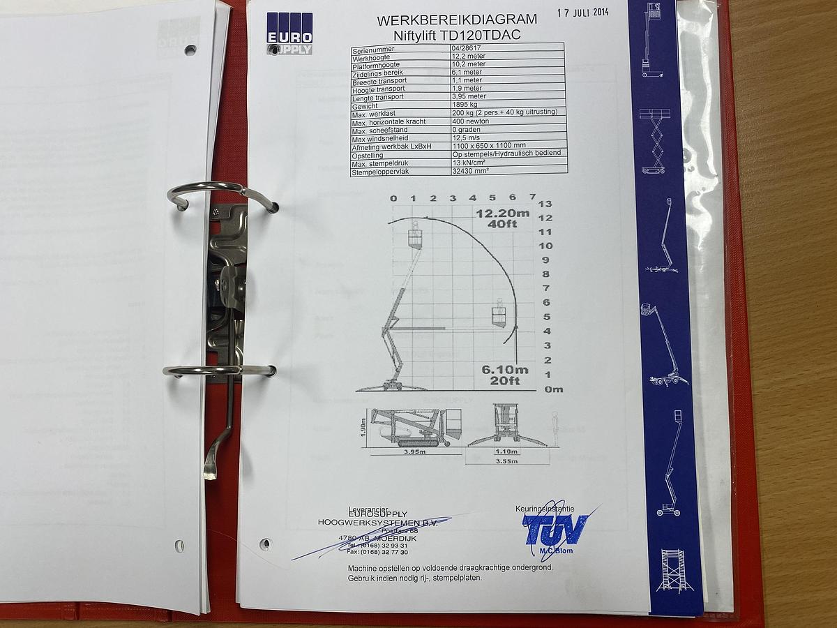 Gebruikt 2014 Niftylift TD120 TDAC, Spin hoogwerker, 12 meter