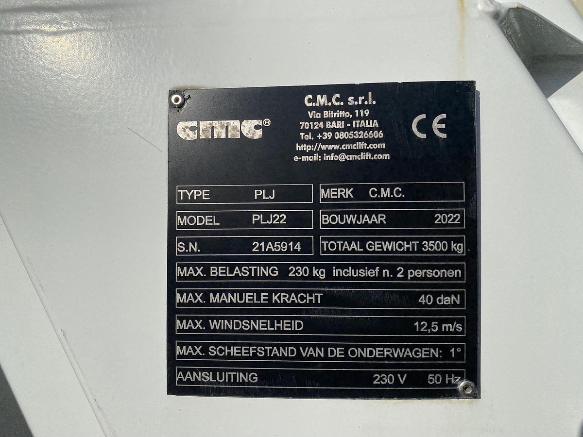 Gebruikt 2022 CMC PLJ22, Auto hoogwerker