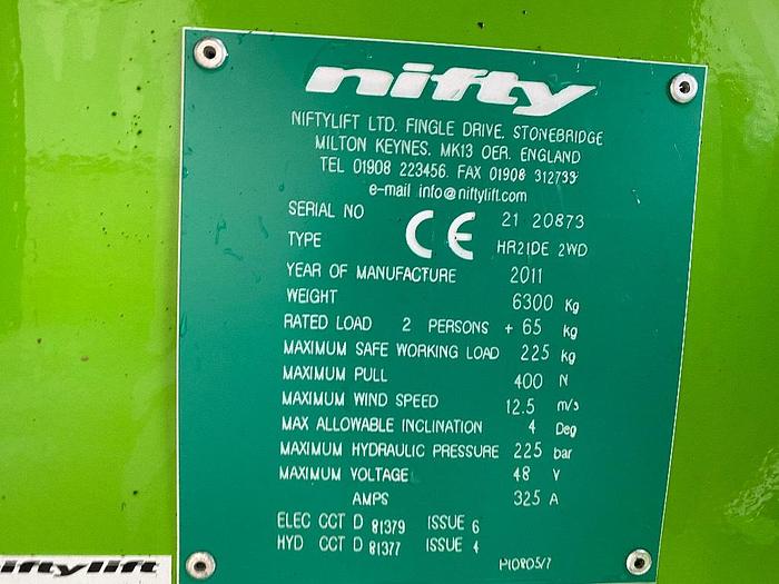 Gebruikt Niftylift HR 21 D E, Hoogwerker, Diesel / Accu, 21 meter