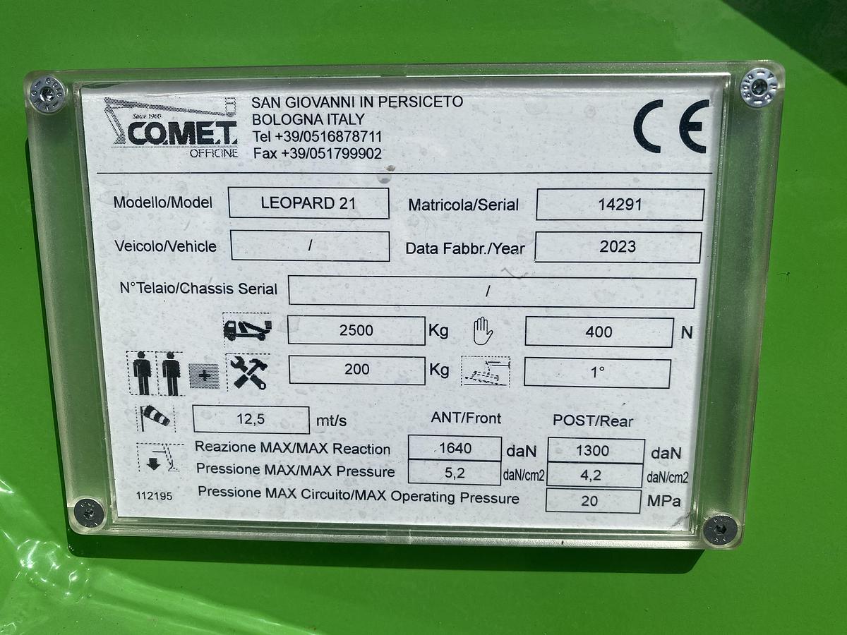 Gebruikt 2023 Comet Leopard 21, Spin hoogwerker