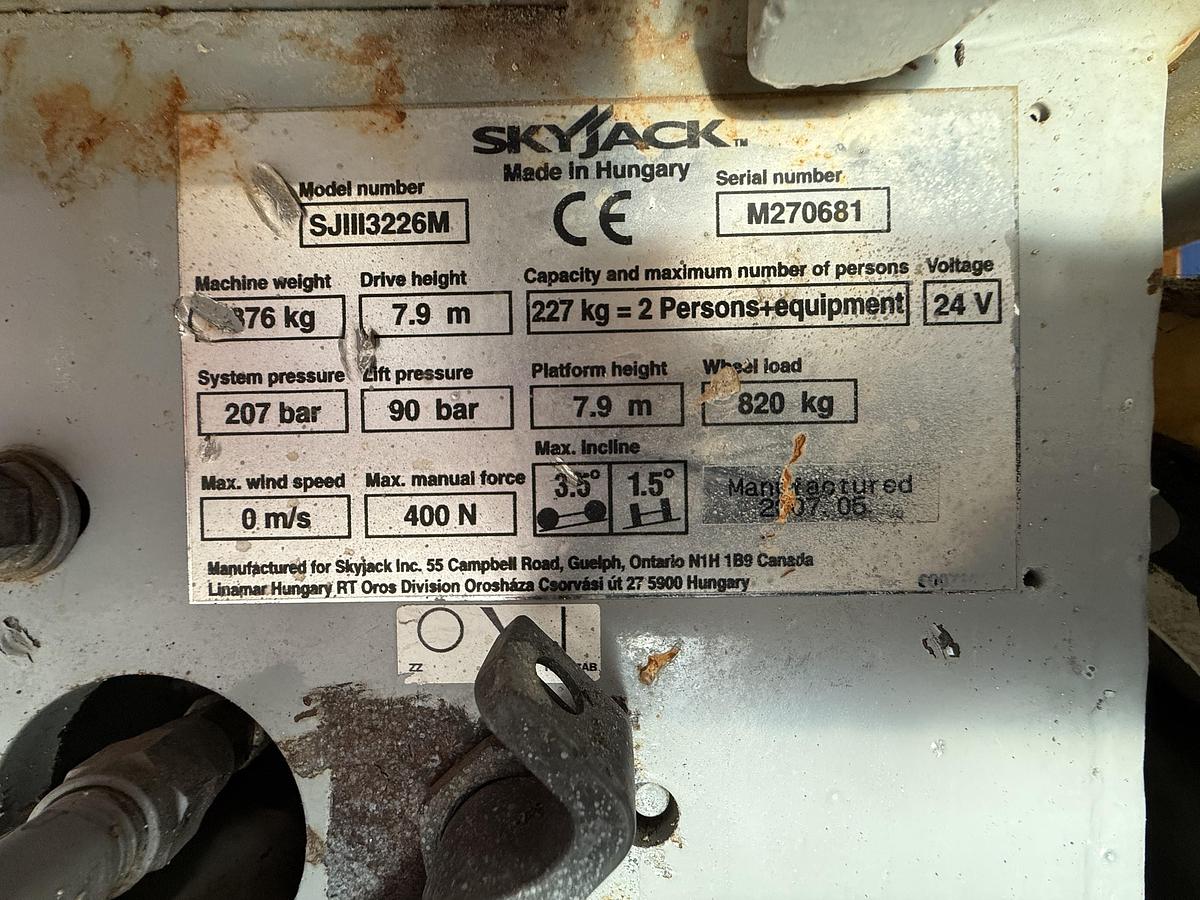 Gebruikt 2007 Skyjack SJIII3226M, Schaar hoogwerker, 10 meter