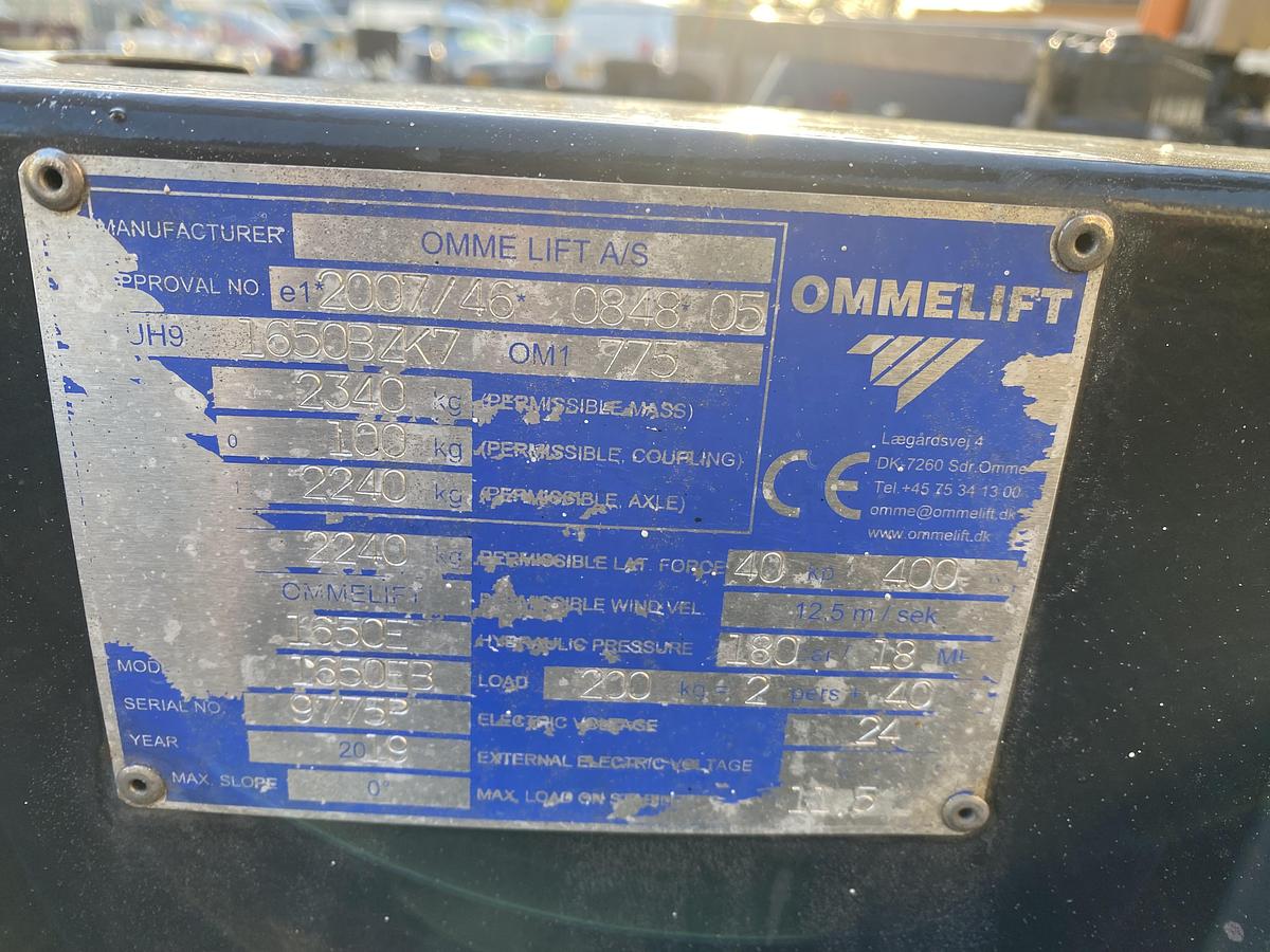 Gebruikt 2019 Omme 1650EB, Aanhanger hoogwerker, 16,5 meter