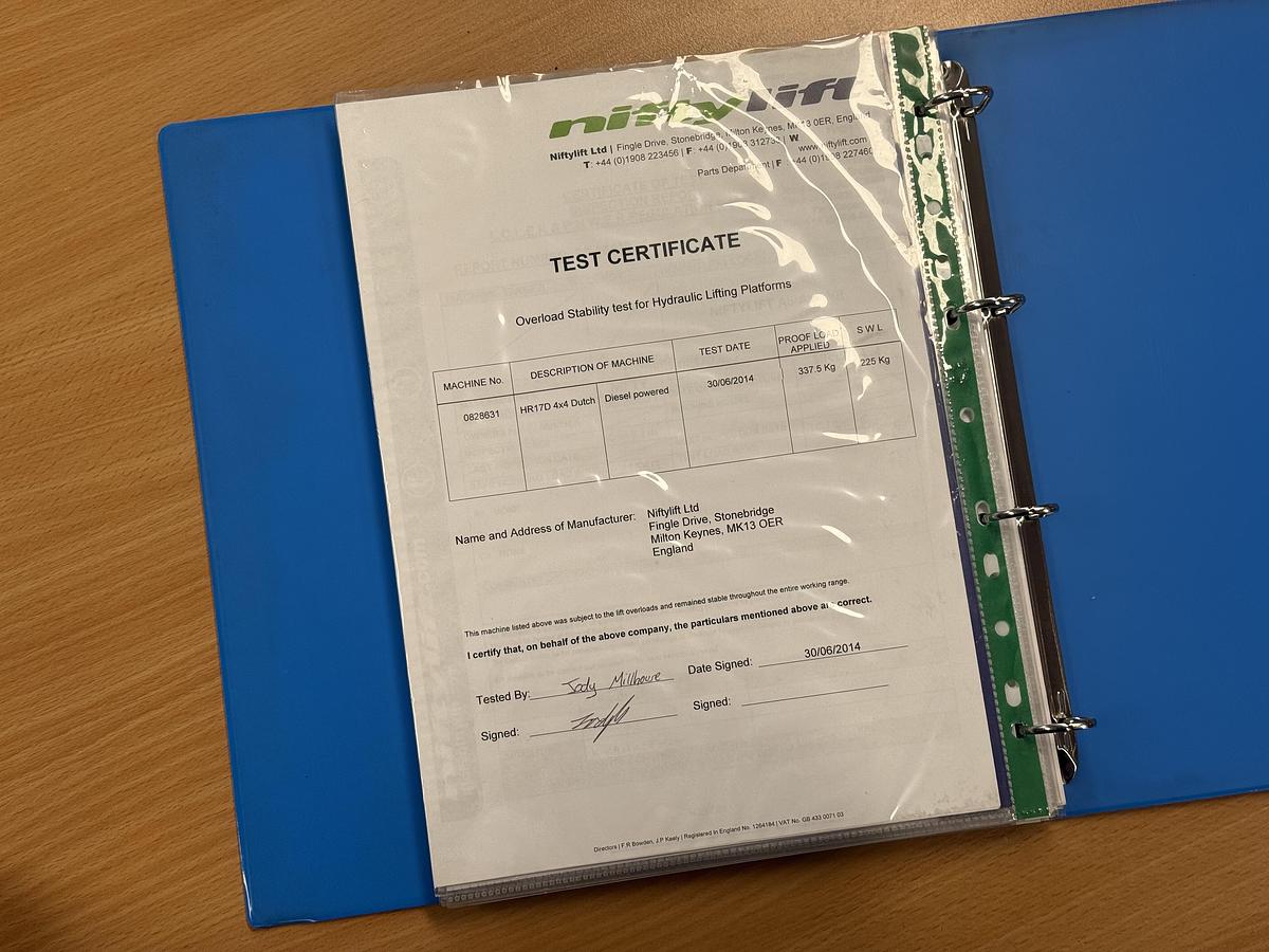 Gebruikt 2014 Niftylift HR17D 4x4, Hoogwerker