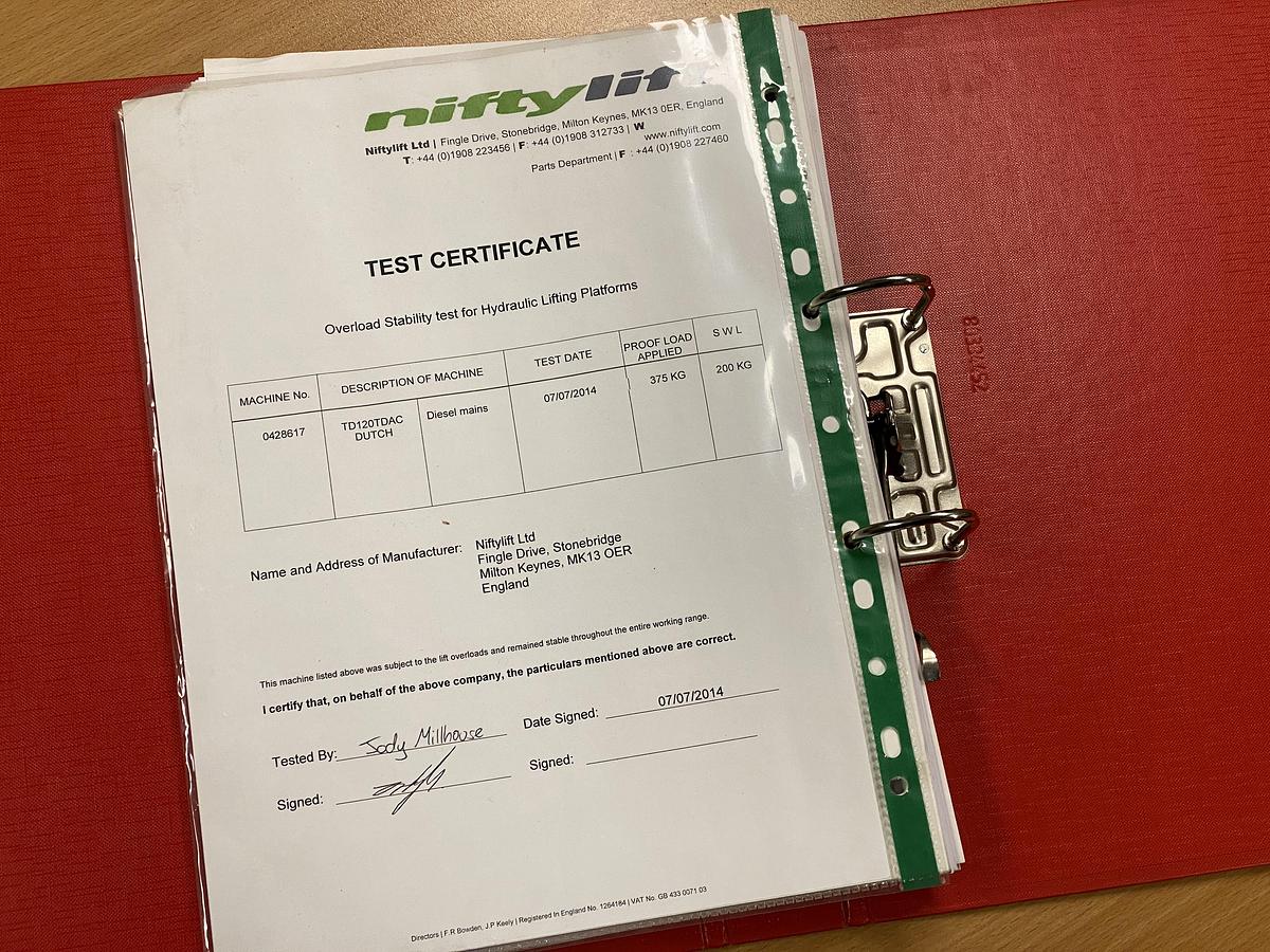 Gebruikt 2014 Niftylift TD120 TDAC, Spin hoogwerker, 12 meter