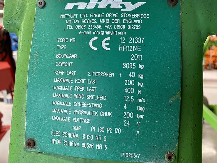 Gebruikt 2011 Niftylift HR12 NE, Hoogwerker 12 meter