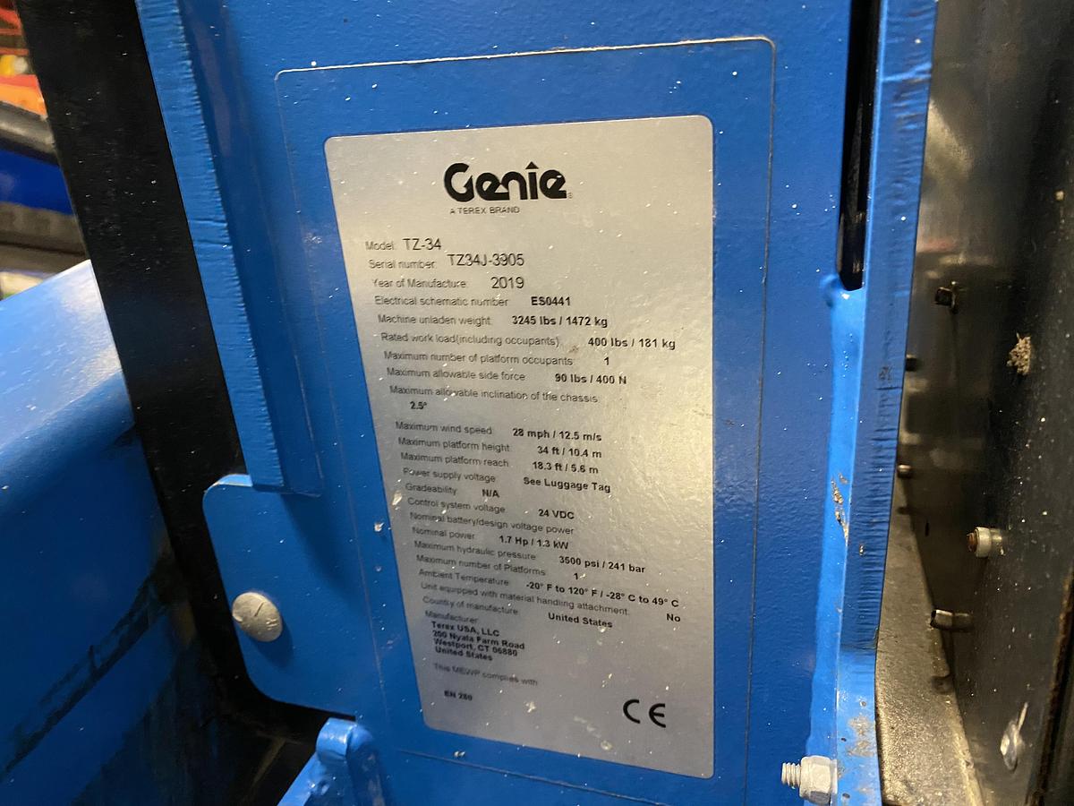 Gebruikt 2019 Genie TZ34/20, Aanhangwagen hoogwerker, 12 meter