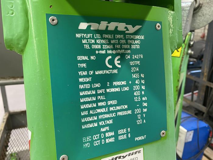 Gebruikt 2014 Niftylift 120TPE, Aanhanger hoogwerker, 120 meter