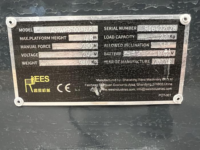 Gebruikt 2022 Rees AMWP6100-6.8, hoogwerker, personenlift, 6,8 meter