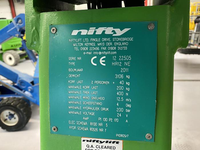Gebruikt 2011 Niftylift HR12 NE, Hoogwerker 12 meter