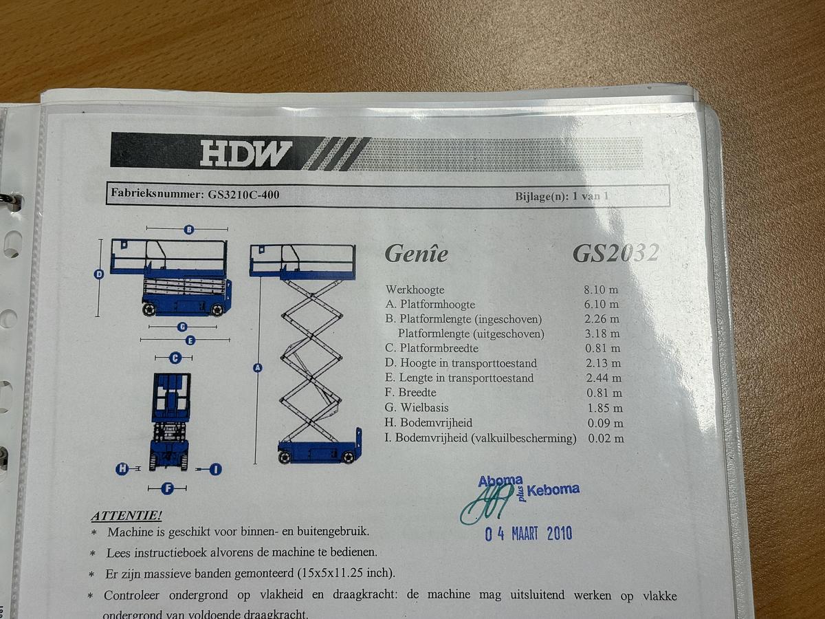 Gebruikt Genie GS2032, Schaarhoogwerker, 8 meter
