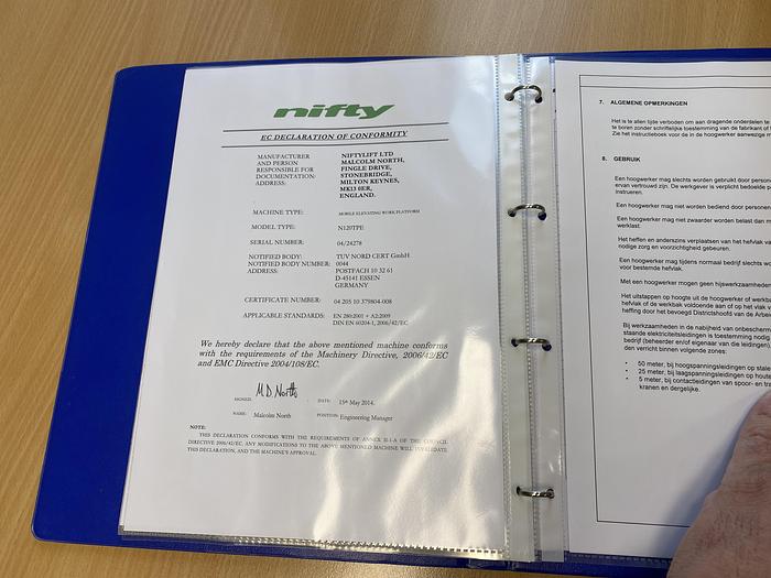 Gebruikt 2014 Niftylift 120TPE, Aanhanger hoogwerker, 120 meter