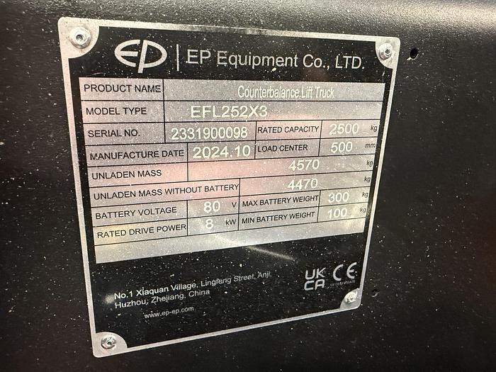 Gebruikt 2024 EP EFL252X3, Heftruck, Elektro