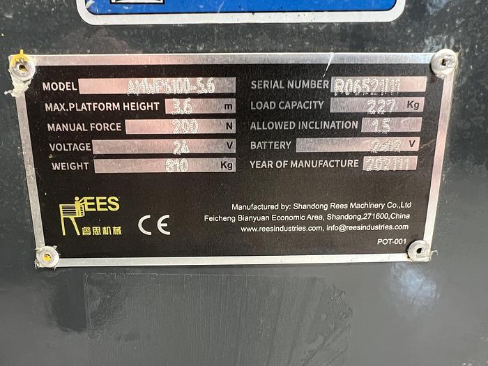 Gebruikt 2022 Rees AMWP6100-5.6, hoogwerker, personenlift, 5,6 meter