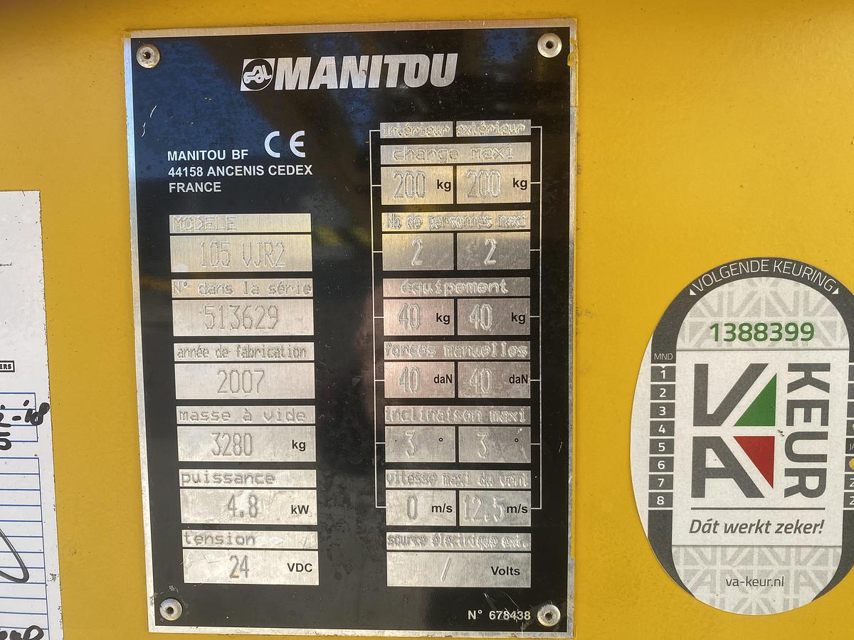 Gebruikt 2007 Manitou 105 VJR2, Mast hoogwerker, 10meter