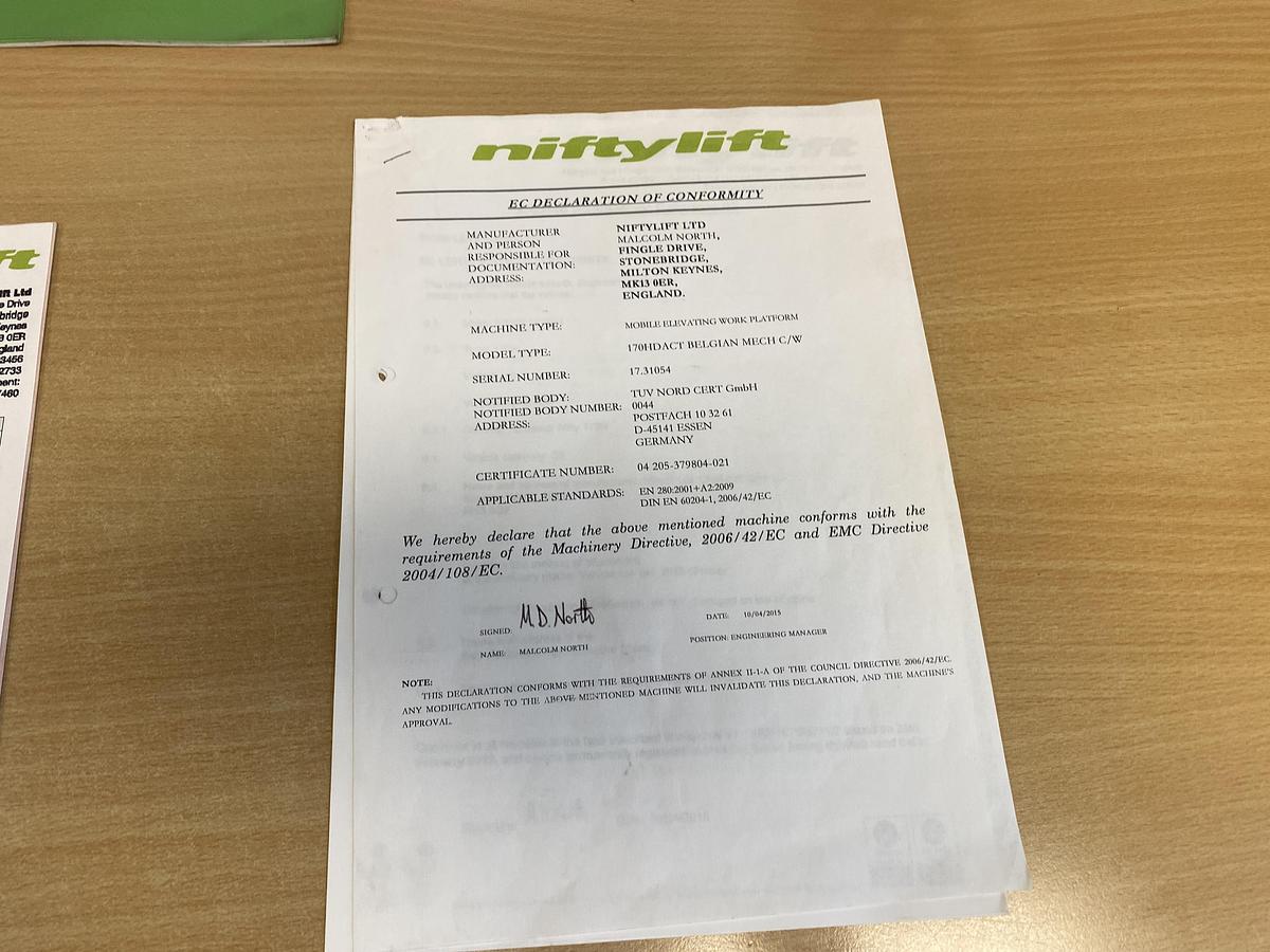 Gebruikt 2015 Niftylift 170 HDACT, Aanhanger hoogwerker, 17 meter