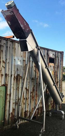 Used Screw conveyor, Ø230 mm x 3000 mm in stainless steel with gear motor