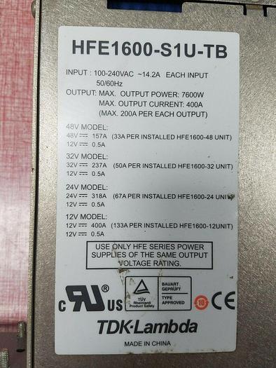 Used TDK-Lambda HFE1600-S1-TB Power Supply 400A 12V 24V 32V 48V 100V-240 VAC