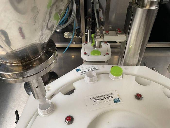 Used K 16077 D - OMAS G 250 Monobloc Powder Filling/Capping Machine