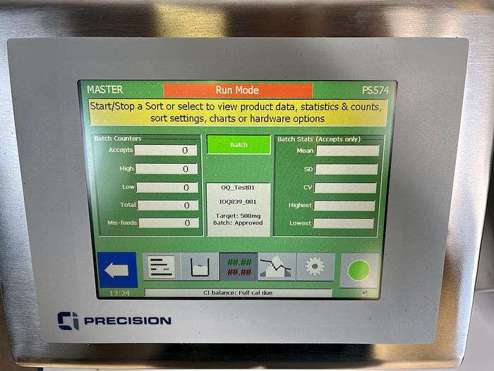 Used U 15177 E - Tablet / Capsule Weight Sorter/Sampler CI PRECISION SADE SP-B40