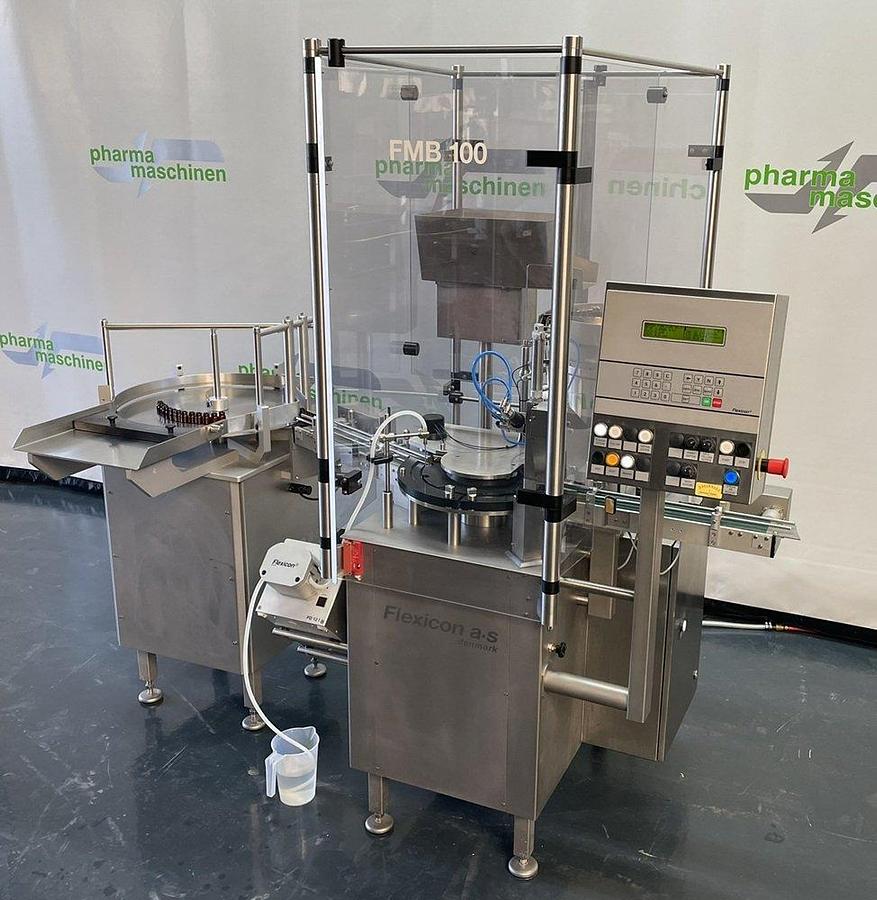 Used J 16959 D - Liquid Filler - Screw Capper for Vials FLEXICON FMB 100