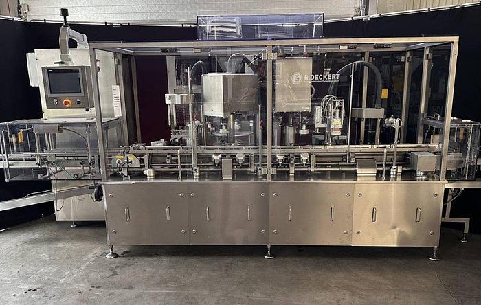 Used J 16159 D - Liquid Filling and Closing Line GRONINGER DFV 6000 - DECKERT AVR 200
