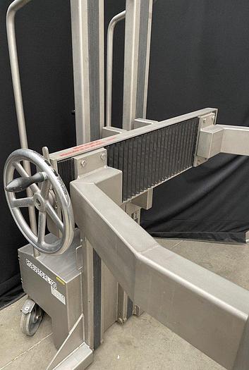 Used P 16036 D - SCHNEIDER Robusto FL 120 GBK - S stainless steel pallet stacker with swivel gripper arm for drums