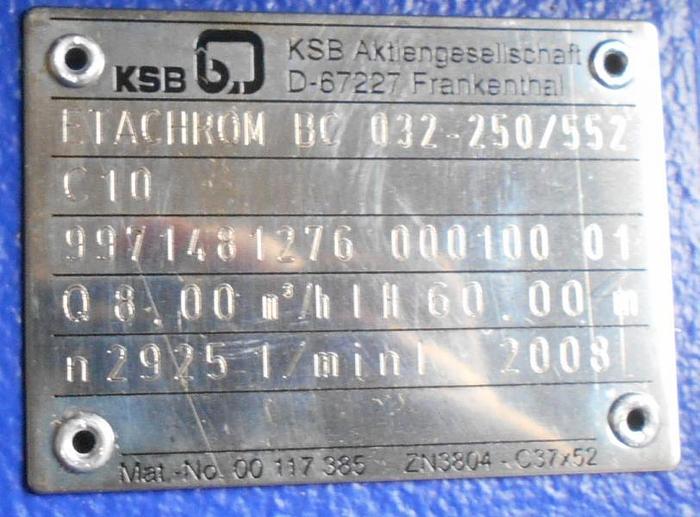 Used V 15168 D - Rotary pump KSB ETACHROM BC 032-2507552C10
