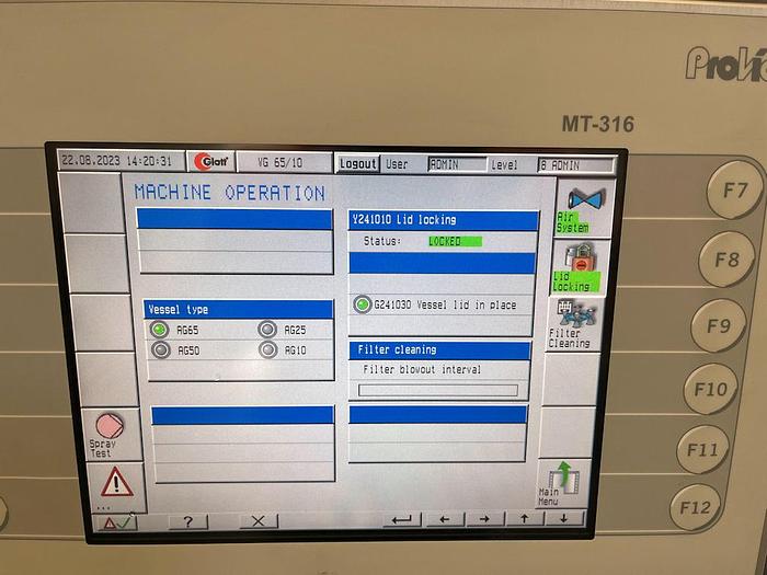 Used A 15907 E - Mixer / Granulator GLATT VG 65/10 Vertical Lab Granulator