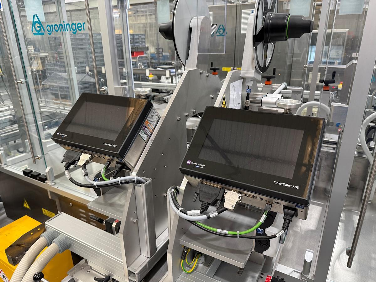 Used J 13000 E - Liquid Filling, Closing and Packaging Line GRONINGER DFV 4005 / MCS 202L / OPTIMA CMF