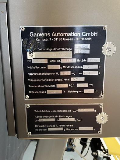 Used R 16476 D - Checkweigher up to 600 g with tab control and thermal printer GARVENS SL 2 PM