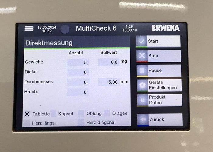 Used W 16288 D - Multicheck 6 ERWEKA