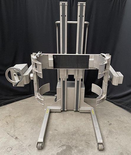 Used P 16036 D - SCHNEIDER Robusto FL 120 GBK - S stainless steel pallet stacker with swivel gripper arm for drums