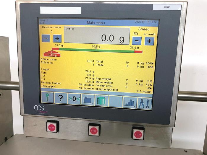 Used R 15715 E - CHECKWEIGHER OCS HC-IS For Bottles/Vials - 750 g